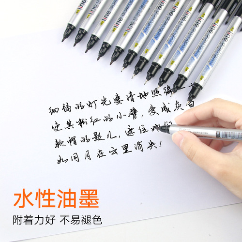 True color double-ended hook pen for painting students to use 303888 signature pen water-based ink pen for smooth writing