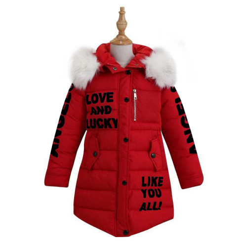Winter New Letter Hooded Long-Sleeve Children's Cotton Coat Korean Style Thick Children's Cotton Padded Jacket For Middle Kids