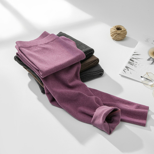 Women's German velvet long johns women's seamless double-sided brushed pit strip women's warm pants women's high waist leggings women's winter