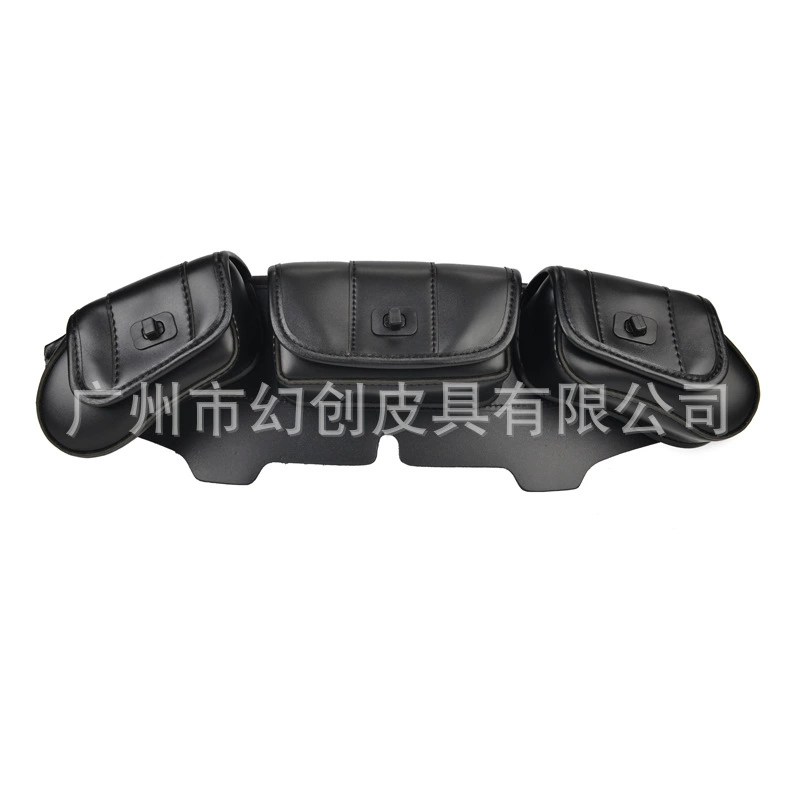 Прочный водонепроницаемый солнцезащитный крем черный кожаный 3 шт карман мотоцикл лобовое стекло сумка комплект автомобиля