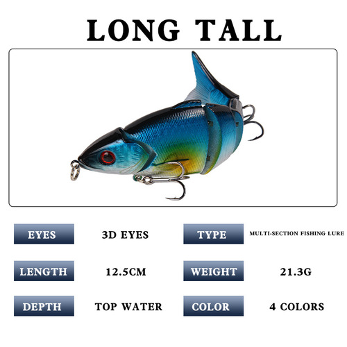 Lure Bait 12.5 cm/21 g Multi-Five Fish Triple Strengthen Blood Slot Hook Hard Bait Minnow Lure Fake Bait 