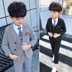 兒童小西裝套裝2023春秋新款男童條紋韓版西服花童主持演出服代發