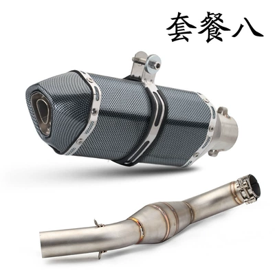modification Huanglong 300 middle section: Exhaust pipe - 600-back-pressure-drum-small-hexagonal-floret