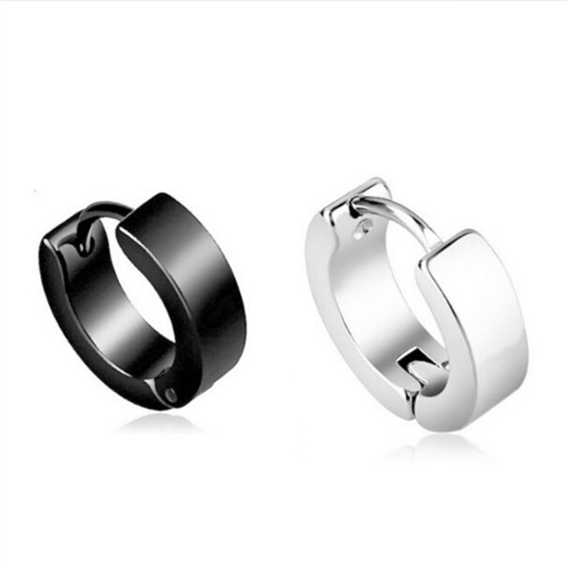 Factory direct Japanese and Korean fashion Men's popular flat round ear clip earrings women's tassel small ear ear bone ear buckle earrings