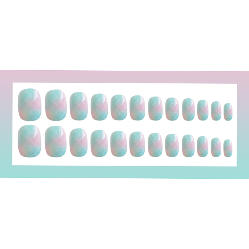 Ventas transfronterizas en caliente interesantes manicuría infantil azul rosa adorable patrón de uñas parches lindos conejos azul rosa para usar uñas
