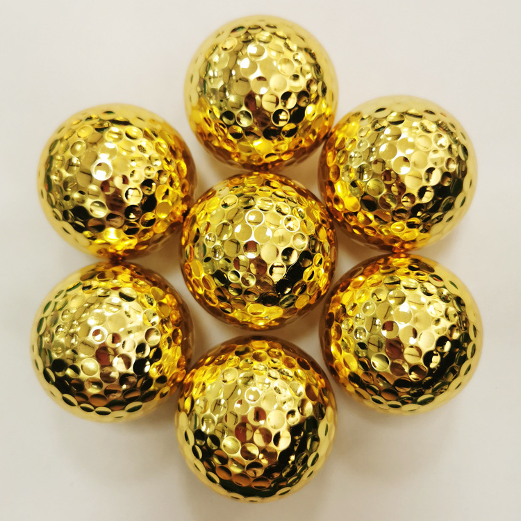 Manufacturer Golf Electroplated Outer Leather Metal Ball Golf Electroplated Ball Golf Gift Ball
