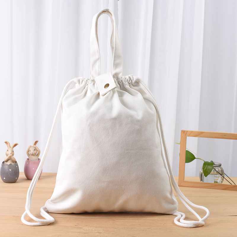 批发手提帆布袋 纯色帆布抽绳束口袋可印刷 广告束口帆布袋订 制