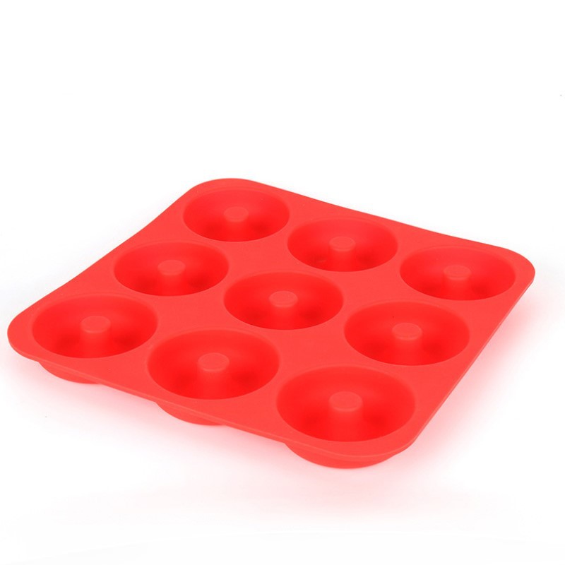 Factory direct Round 9 donuts high temperature food grade silicone baking supplies chocolate cake mold