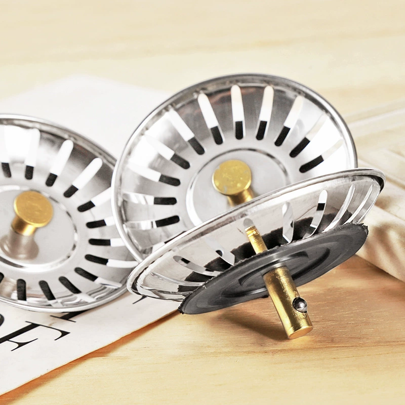 kitchen sink strainer filter, stainless steel, Ø about 8 cm, sink basket