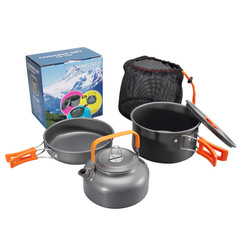 Outdoor picnic pot set for 2-3 people, includes an 08 teapot, portable camping pot set DS-308 cooking pot