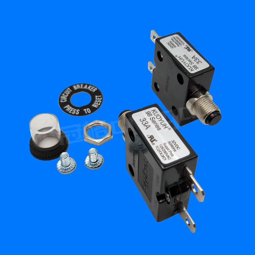 现货98-33a电流过载保护器 自恢复电源过流断路器 可配不同防水帽