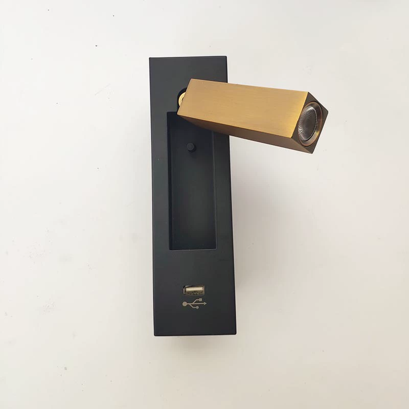 Бра-ночной светильник для отеля для кровати, LED чтение, встроенные вращающиеся лампы, 3W