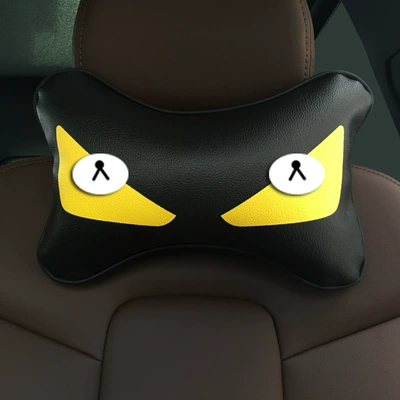 Headrest: Foam Backrest Neck Pillow Car - leather-monster-memory-foam-neck-pillow-1