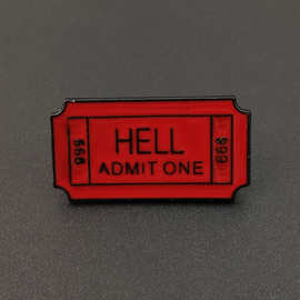 欧美666 HELL ADMIT ONE 创意徽章胸针 牛仔夹克包包百搭胸针