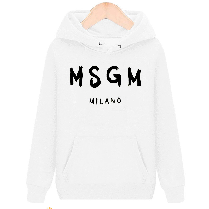 欧美潮流新款MSGM字母印花连帽衫男女套头卫衣款情侣装