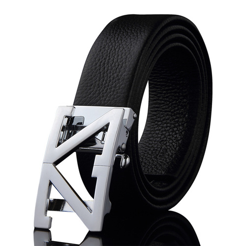Wholesale men's top grain leather belt high-end genuine leather automatic buckle business belt men's casual pants belt waist seal 