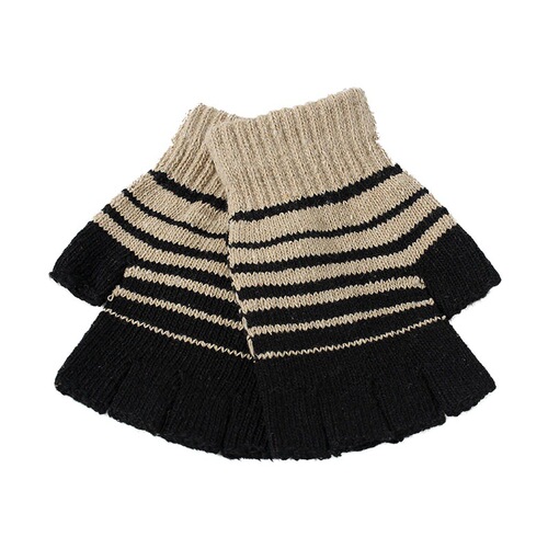 New winter striped knit warm gloves for men students, finger-revealing typing woolen half-finger gloves for women, factory wholesale