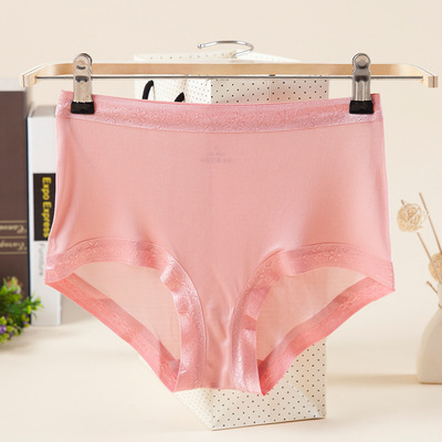 唐格天然桑蚕丝真丝内裤女透气舒适蕾丝包臀无痕平角内裤|ru
