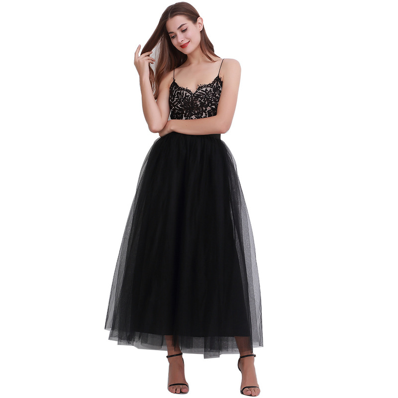 Cross-border Explosions Women's Clothing Europe and America 4-layer 100 Mesh Half-length Skirt tulle skirt Amazon Explosions Gauze Skirt