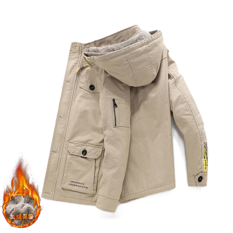 Abrigo de algodón acolchado de invierno para hombres con forro polar acolchado de mediana edad y ancianos ropa de trabajo rompevientos Algodón puro casual transfronterizo más tamaño marca de moda Abrigo acolchado de algodón