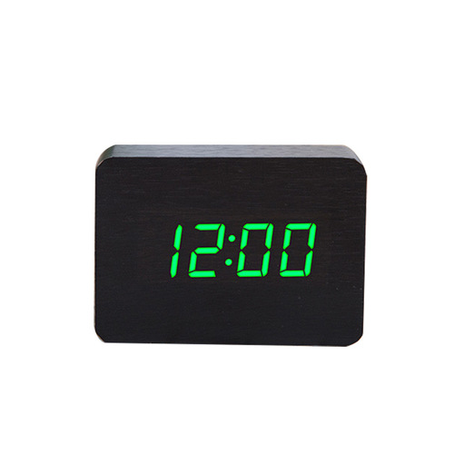 Source manufacturer electronic clock rectangular wooden clock mini electronic alarm clock digital clock led wooden clock