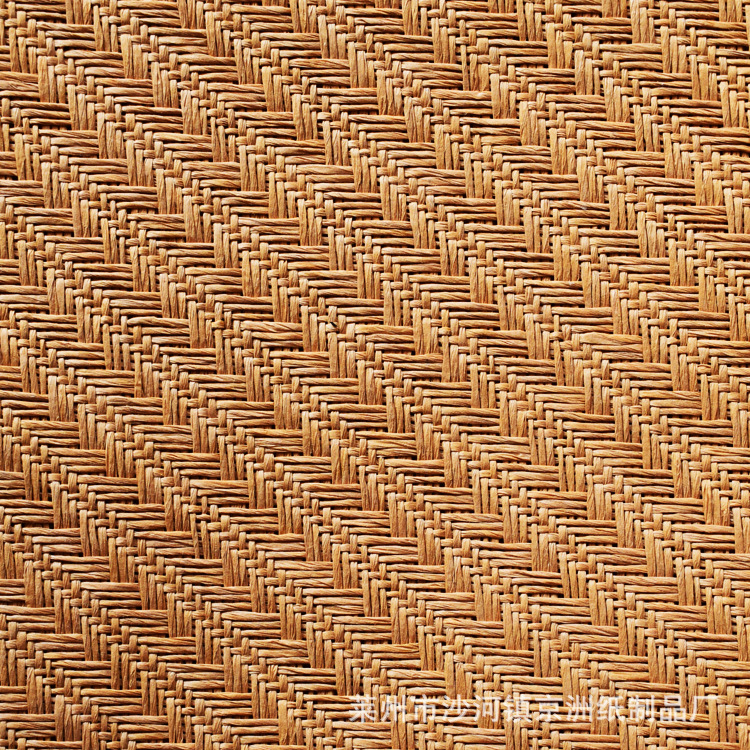 莱州宝科供应鞋帽工艺品箱包面料天然草编抗老化纸草布民族风提花