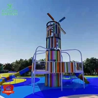 Открытая детская игровая площадка, нестандартная горка, торговый центр, живописный, большой, из нержавеющей стали, комбинированное оборудование для лазания на заказ