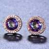 Fashionable advanced earrings, cute zirconium, Korean style, high-quality style, diamond encrusted