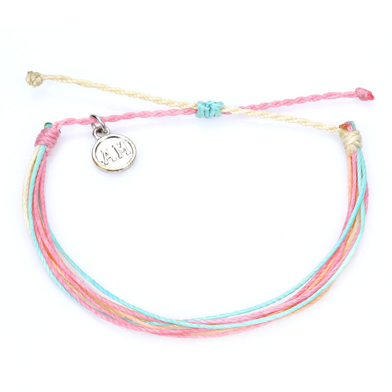 Cross-Border Hot Selling Wax Thread Braided Bracelet South American Wax Thread Bohemian Style Bracelet Personalized Tag Logo