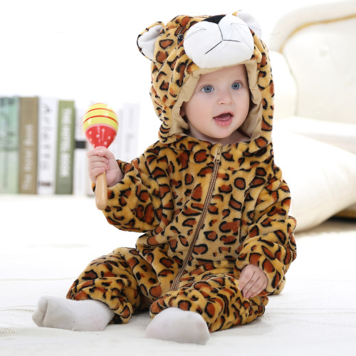 MICHLEY cross-border infant and toddler flannel crawlers infant and toddler home clothes children's cartoon cute onesies