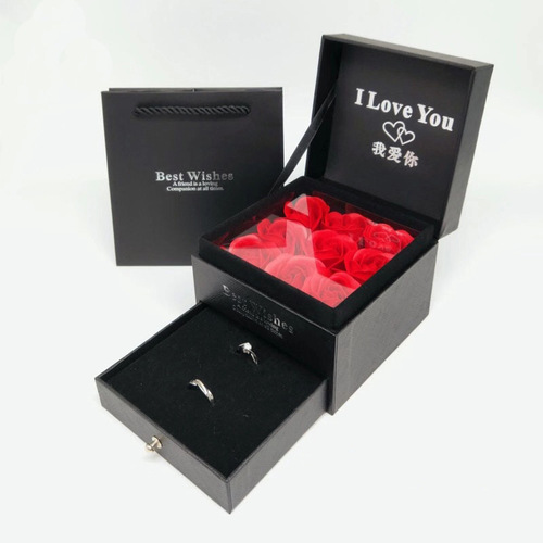 White Lily gift box necklace bracelet earrings bracelet ring packaging box square jewelry packaging box