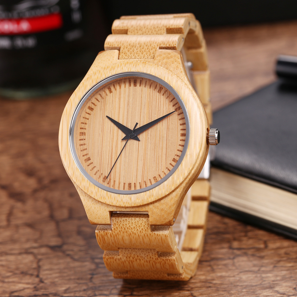 Factory wholesale Johnlone brand bamboo watch series casual business cross-border bamboo men's and women's quartz watches