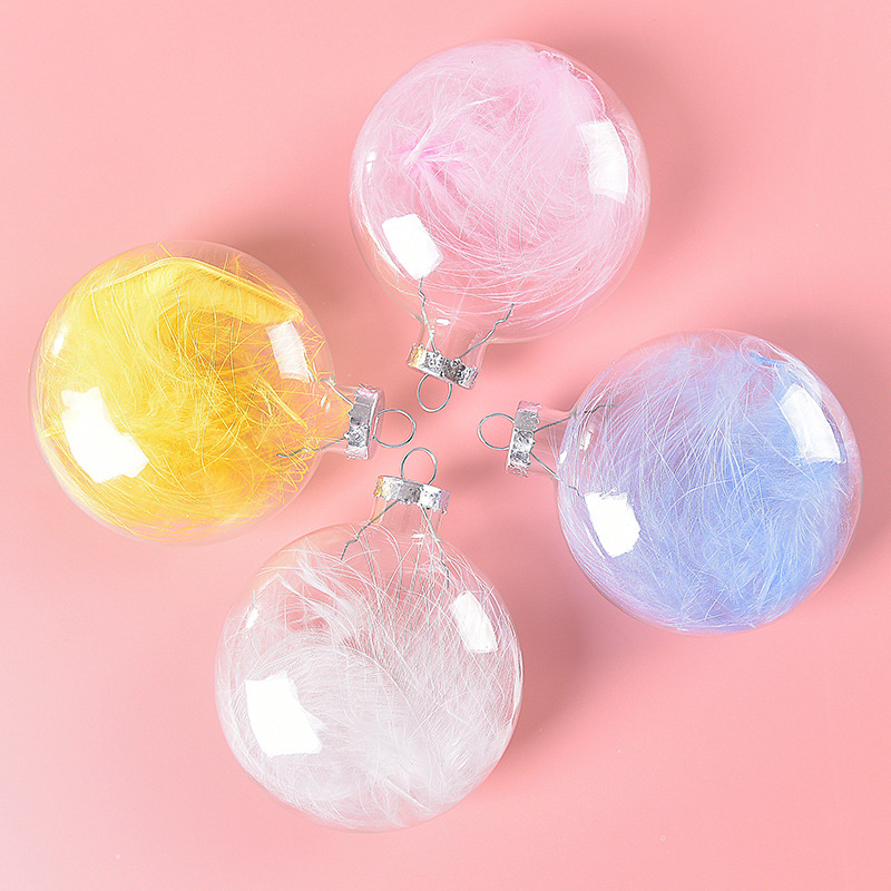 Bola transparente decorativa Bola de plumas bola hueca de vidrio diseño de techo bola colgante bola creativa DIY bola decorativa