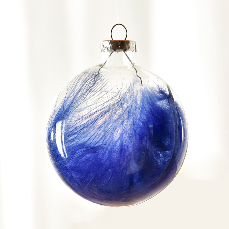 Bola transparente decorativa Bola de plumas bola hueca de vidrio diseño de techo bola colgante bola creativa DIY bola decorativa