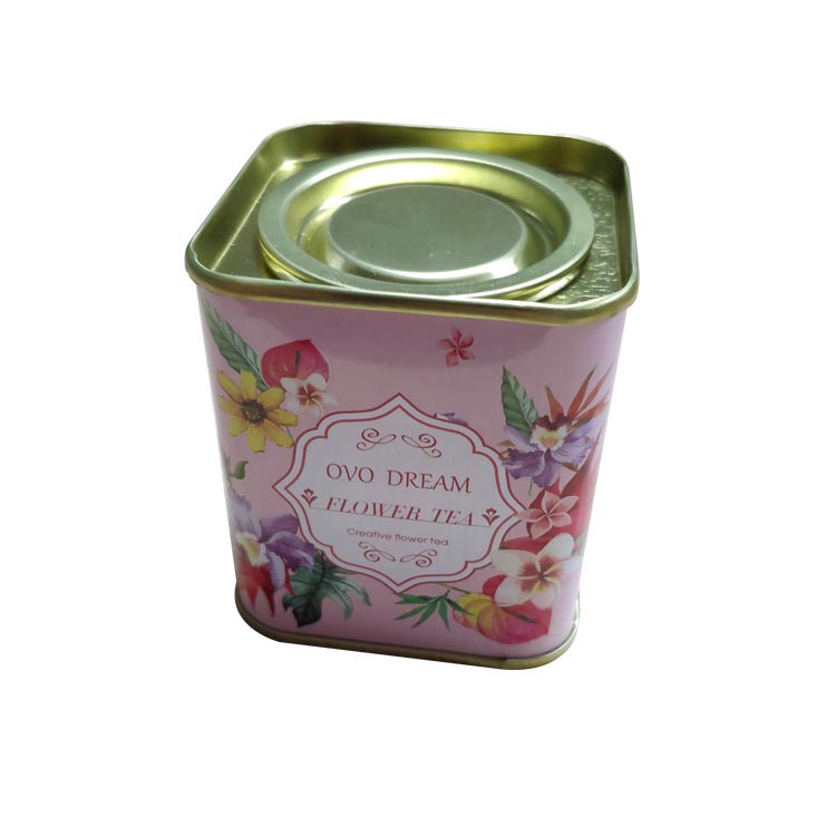 撬盖罐茶叶包装铁罐 方形花茶铁罐 马口铁茶叶小铁罐 糖果罐 直销
