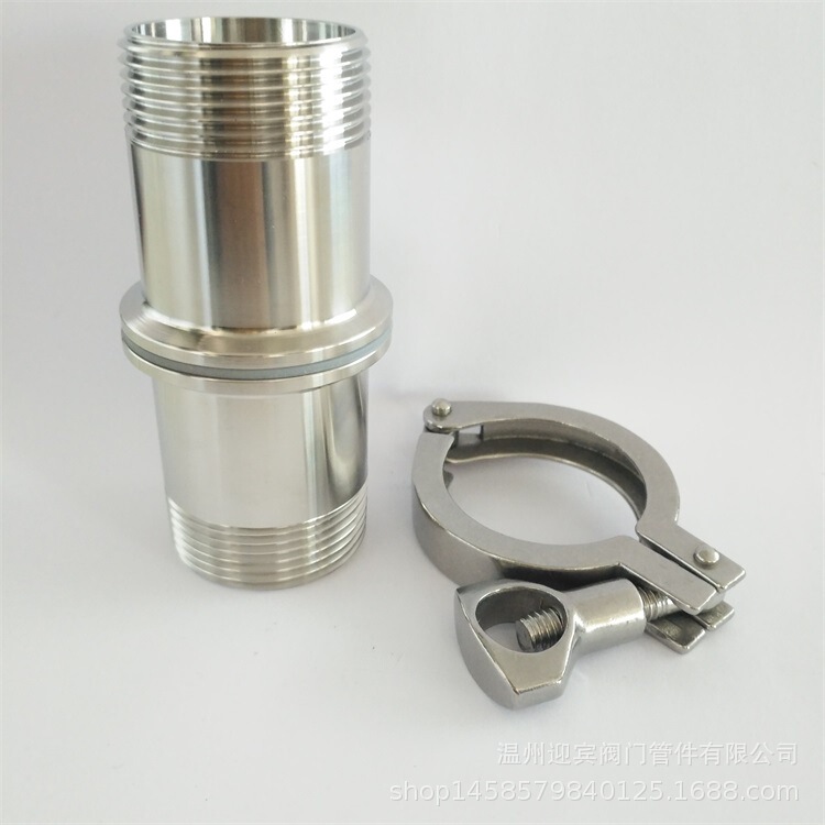 Stainless Steel External Thread Joint Set Quick-Install 304 Threaded Chuck 316 Sanitary Clamp Type External Thread Dn32
