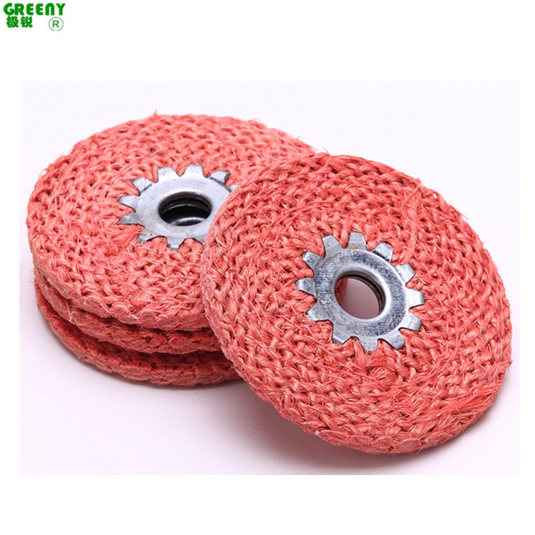 东大红麻轮 4寸铁芯红麻轮 不锈钢抛光红麻轮 红色优质红麻轮