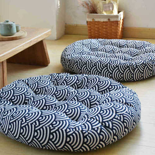 Manufacturer wholesale cotton and linen Japanese style futon beautiful butt cushion meditation chair cushion thickened fabric cushion one piece drop shipping