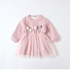 Idea Children's Autumn and Winter Dress 2023 New Girl Baby Fleece Warm Princess Dress Wholesale 9281
