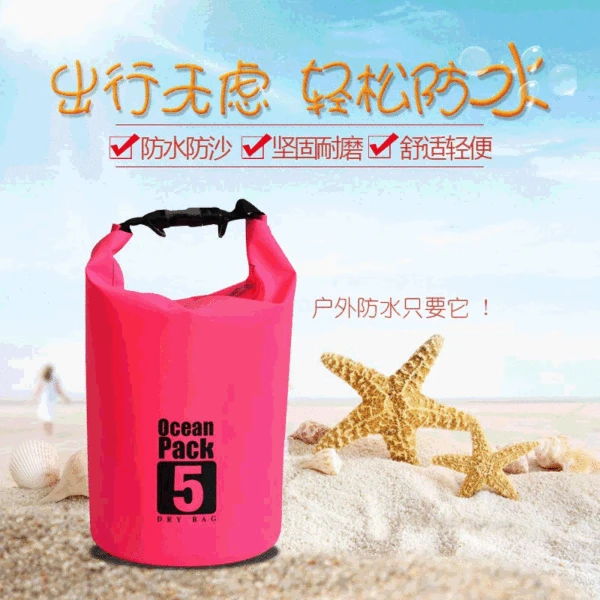 In stock direct supply 5L waterproof bag/orange. Black. Yellow. Blue. Pink. Green outdoor waterproof bucket bag/