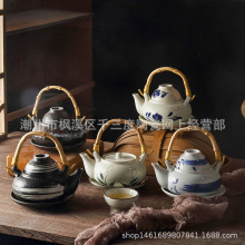 跨境日式陶瓷壶茶壶海鲜汤壶寿司料理店一人手提酒店用品批发