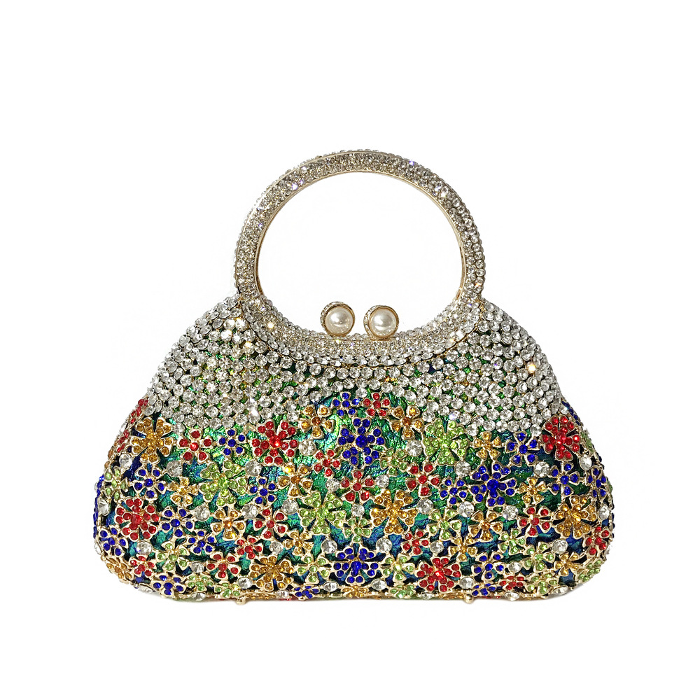 Selección estricta BL086 bolsas de diamante de agua metal hueco transfronterizo bolsas de cena de diamantes para mujeres bolsas de banquete de diamantes