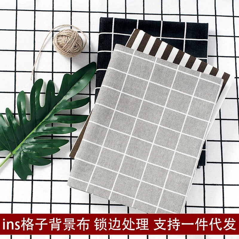 Ins клетчатый Фон тканевый реквизит для фотосъемки Полосатый Черно-белый клетчатый фон для фотосъемки Douyin Anchor съемка пищевой фон