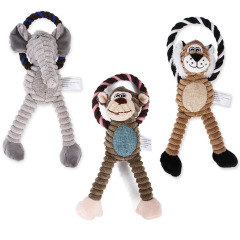 Factory supply new pet toys, dog plush chew and companion toys, cartoon monkey lion stress relief toys