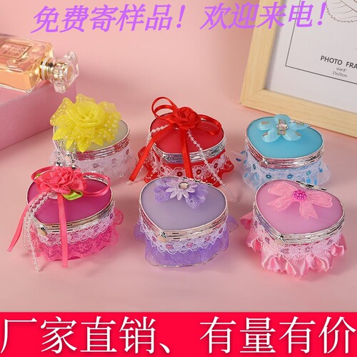 Heart Plastic Mini Heart Shaped Little Girls Jewelry Box Makeup Accessories Storage Box Jewelry Headwear Gift Box Wholesale