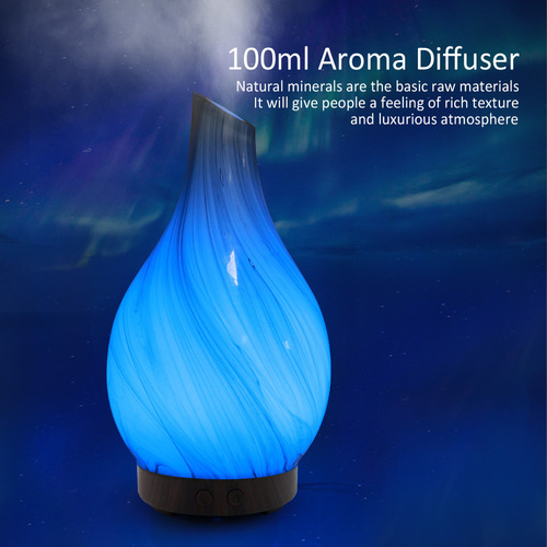 Glass Creative Aromatherapy Machine Mini Glass Slanted Mouth Aromatherapy Machine Colorful Humidifier 100ml Aromatherapy Machine Wood Grain