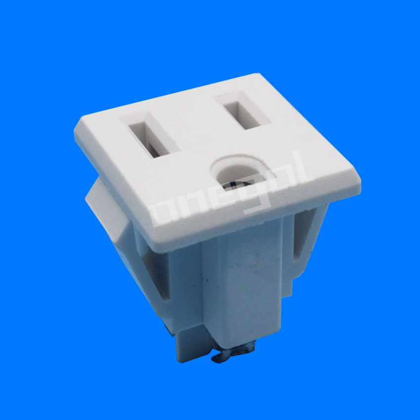 现货 白色美标美规美式插座  DB-F-M三孔输出PDU机柜 ac电源插座