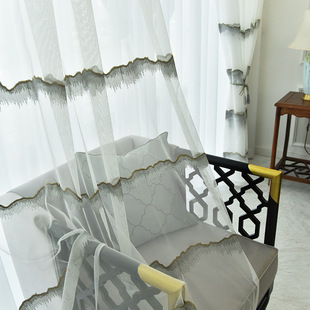 New new Chinese-style gauze curtain living room bedroom vertical window screen curtain fabric with gauze transparent window screen finished white gauze