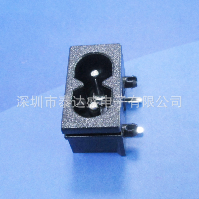 现货供应8字尾AC座子22*12黑色两孔实芯铜芯 适配器专用插座DB-8