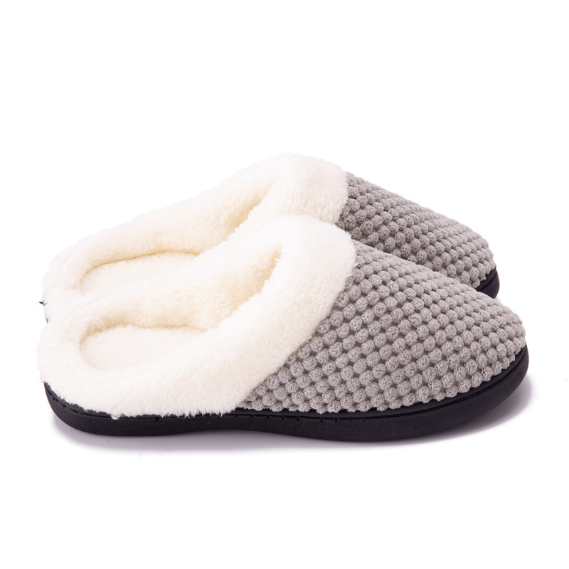 1 goods men and women cross-border e-commerce Amazon comfortable memory foam slippers wool imitation plush velvet lined shoes in stock